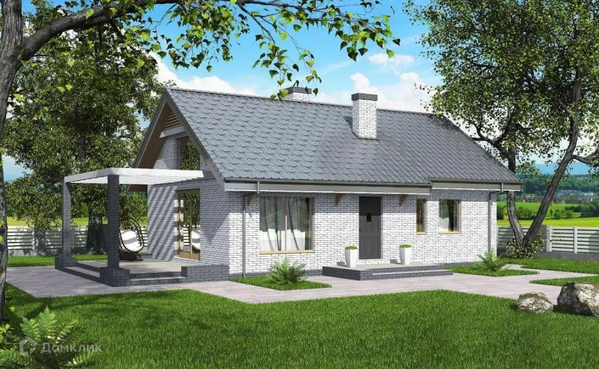 Проект дома «Мюнхен» компании ООО «ЖИВЕМ ДОМА ДЕВЕЛОПМЕНТ» из материала SIP-панели площадью 68.88м² под ключ за 3095000₽ в Донецке | 1 этаж, 2 спальни, 1 санузел – Домклик