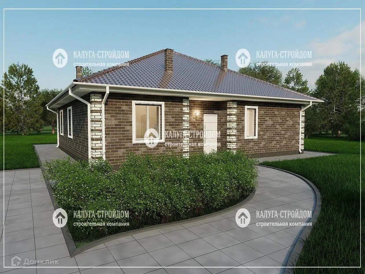 Проект дома «СП-35» компании КАЛУГА-СТРОЙДОМ из материала Газобетонные блоки площадью 120м² под ключ за 6600000₽ в Луганске | 1 этаж, 3 спальни, 2 санузла – Домклик