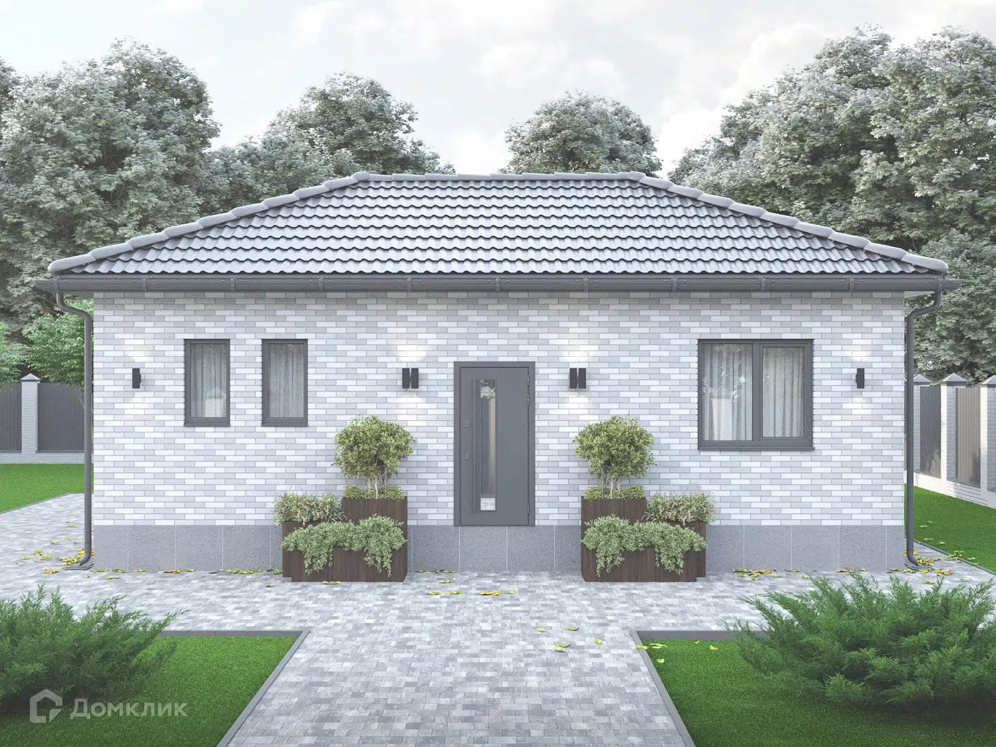 Проект дома «КС-5» компании КомфортСтрой64 из материала Керамические блоки площадью 49м² под ключ за 4600000₽ в Донецке | 1 этаж, 2 спальни, 1 санузел – Домклик