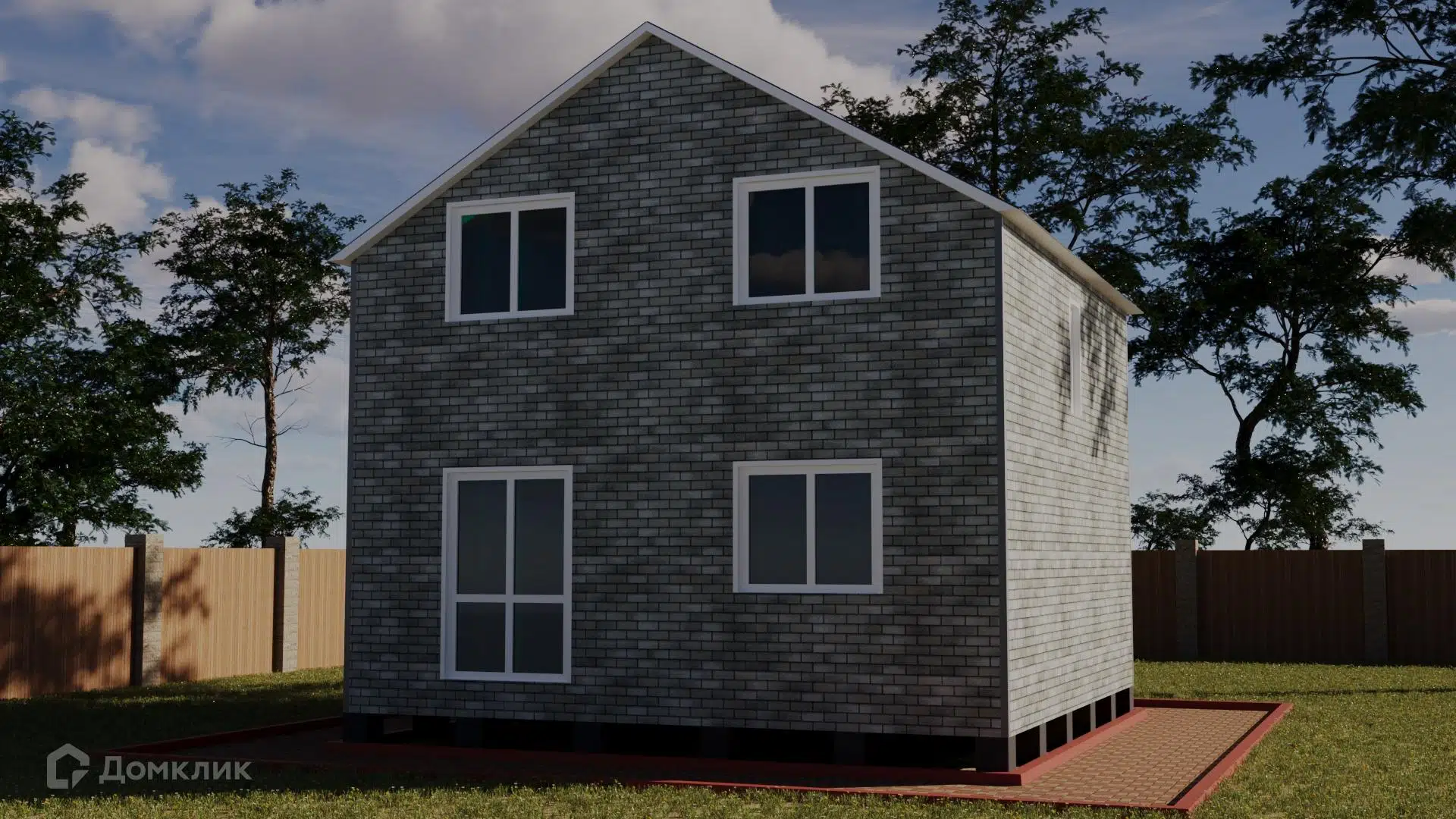 Проект дома «Двухэтажный 83,1 м2» компании ССК-ДОМ из материала Каркасный дом площадью 83.1м² под ключ за 4301000₽ в Донецке | 2 этажа, 4 спальни, 2 санузла – Домклик