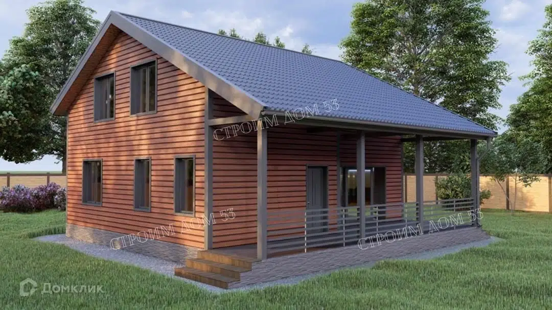 Проект дома «Двухэтажный каркасный дом 10х11м КД-23» компании СК Строим Дом 53 из материала Каркасный дом площадью 205м² под ключ за 5170000₽ в Донецке | 2 этажа, 4 спальни, 2 санузла – Домклик