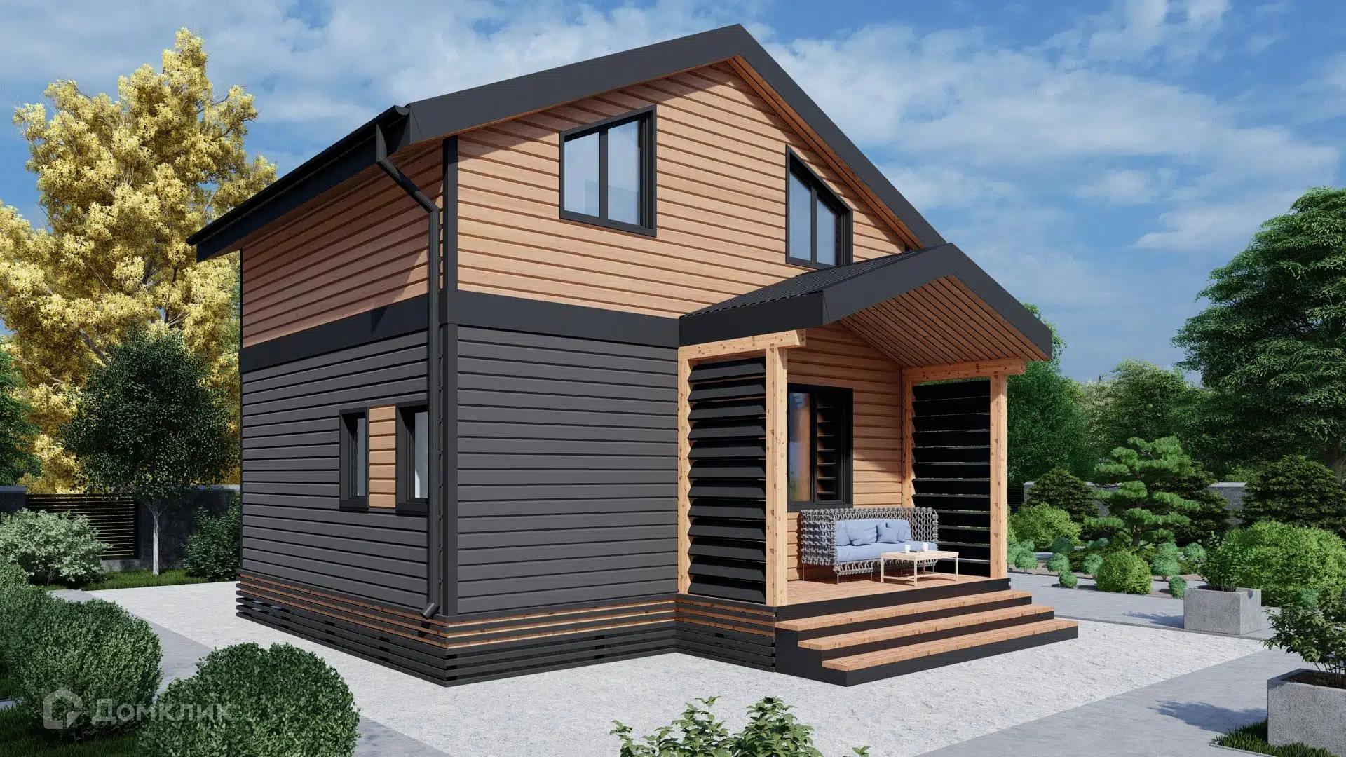 Проект дома «Двухэтажный МД-84» компании МАГАЗИН ДОМОВ из материала SIP-панели площадью 65.5м² под ключ за 5199000₽ в Донецке | 2 этажа, 4 спальни, 2 санузла – Домклик