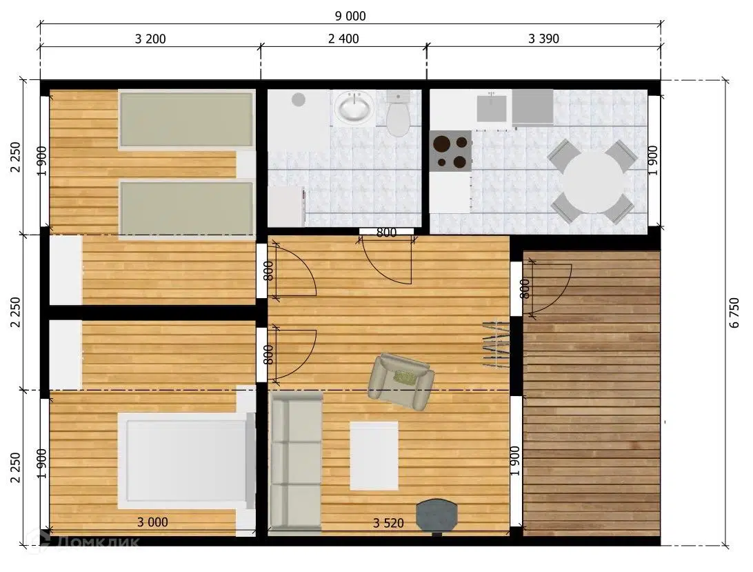 Планировка 1 этажа