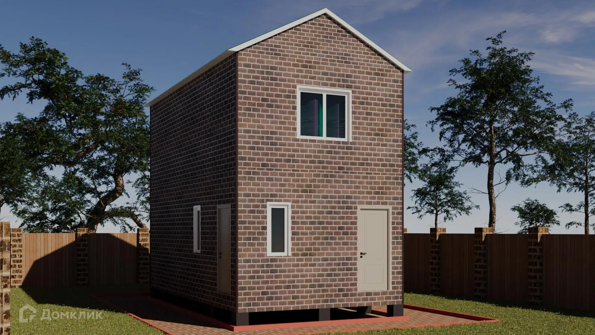 Проект дома «Двухэтажный 60 м2» компании ССК-ДОМ из материала Каркасный дом площадью 60м² под ключ за 4046000₽ в Донецке | 2 этажа, 2 спальни, 2 санузла – Домклик
