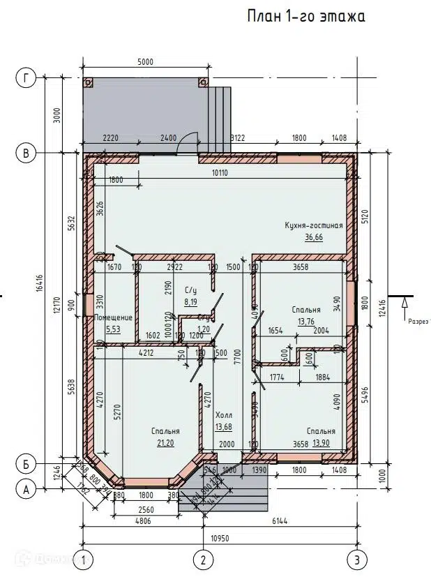 Планировка 1 этажа