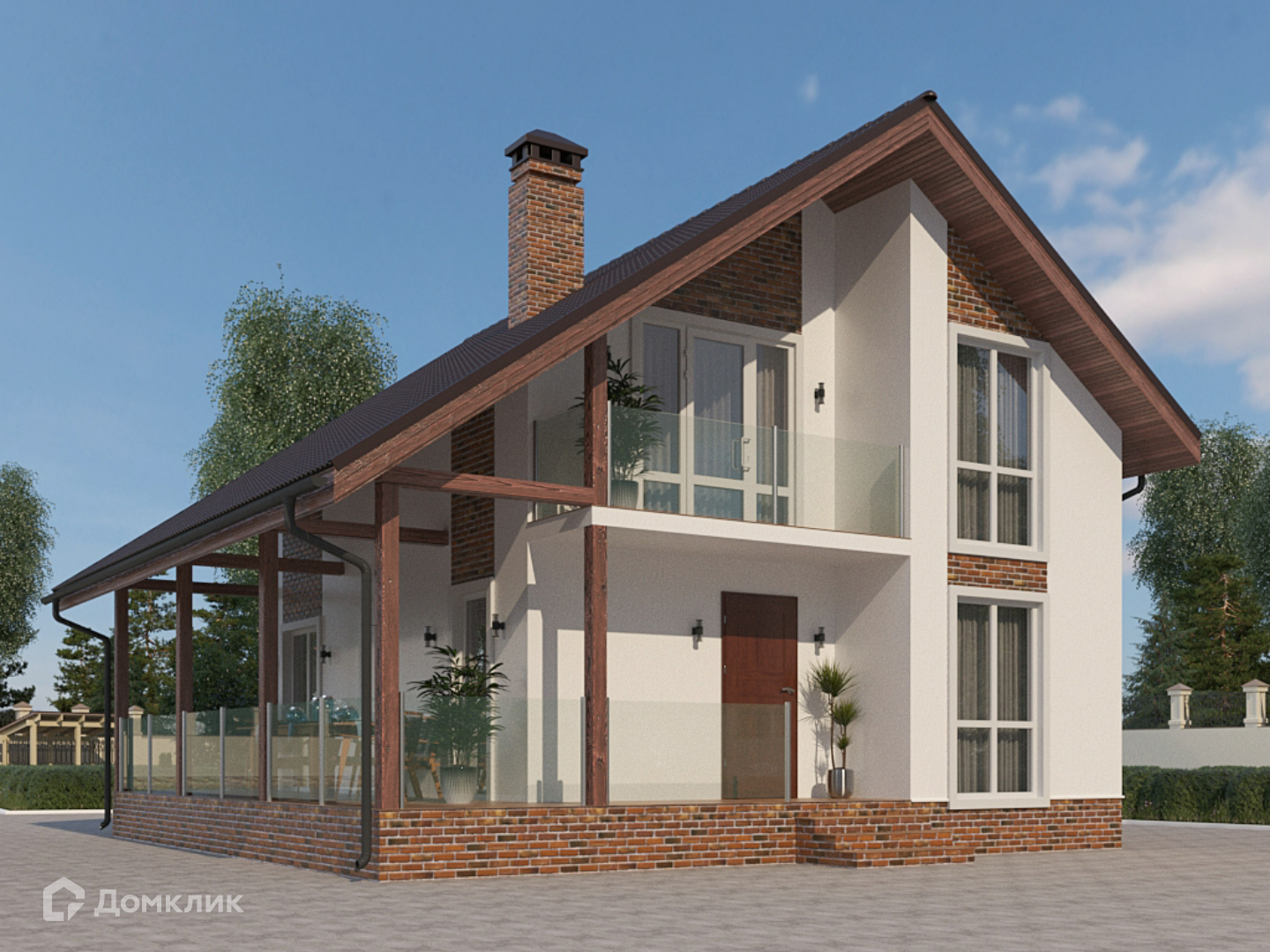 Проект дома «Эдмонтон» компании Вигвам.ру из материала Газобетонные блоки площадью 114.4м² под ключ за 6880472₽ в Донецке | 2 этажа, 5 спален, 1 санузел – Домклик