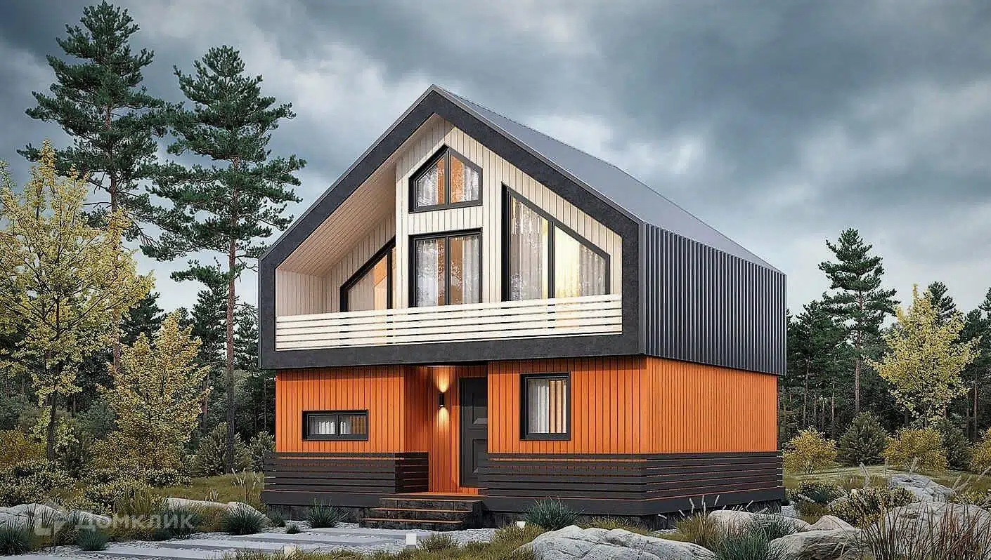 Проект дома «СИП С120» компании ЙОЛО ХАУС из материала SIP-панели площадью 120м² под ключ за 4350000₽ в Луганске | 2 этажа, 4 спальни, 1 санузел – Домклик