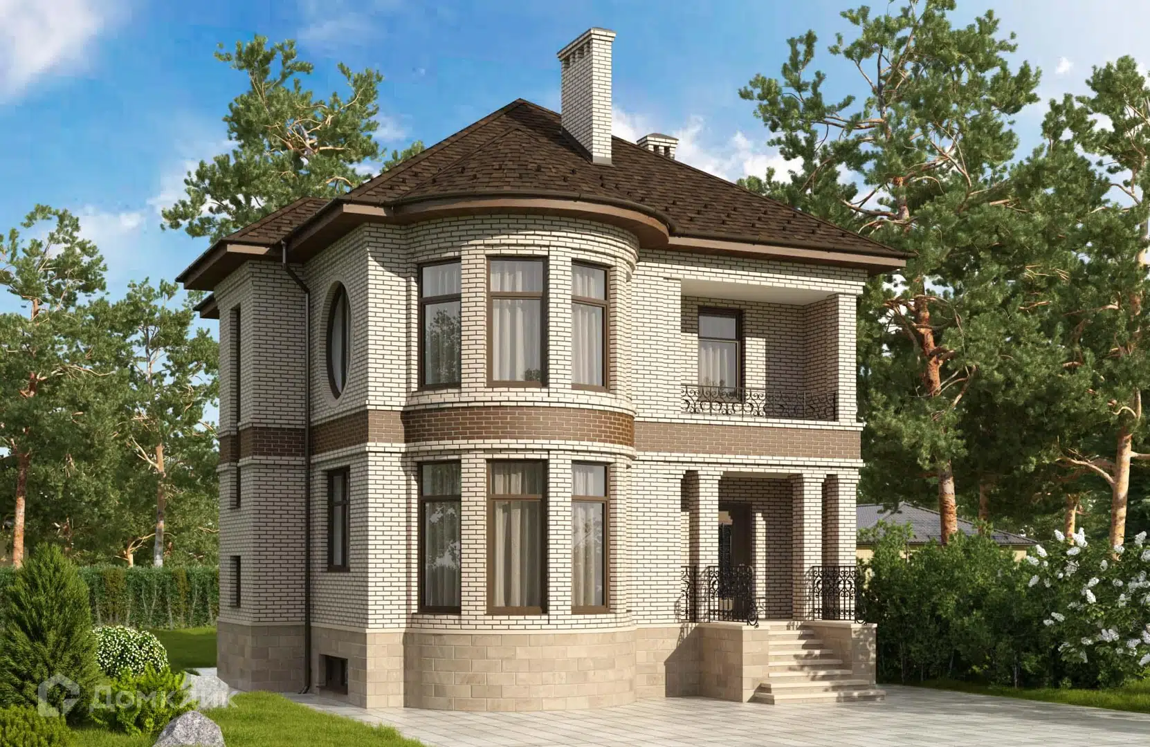 Проект дома «Проект №49» компании Новация из материала Керамические блоки площадью 158м² под ключ за 8690000₽ в Донецке | 2 этажа, 4 спальни, 2 санузла – Домклик