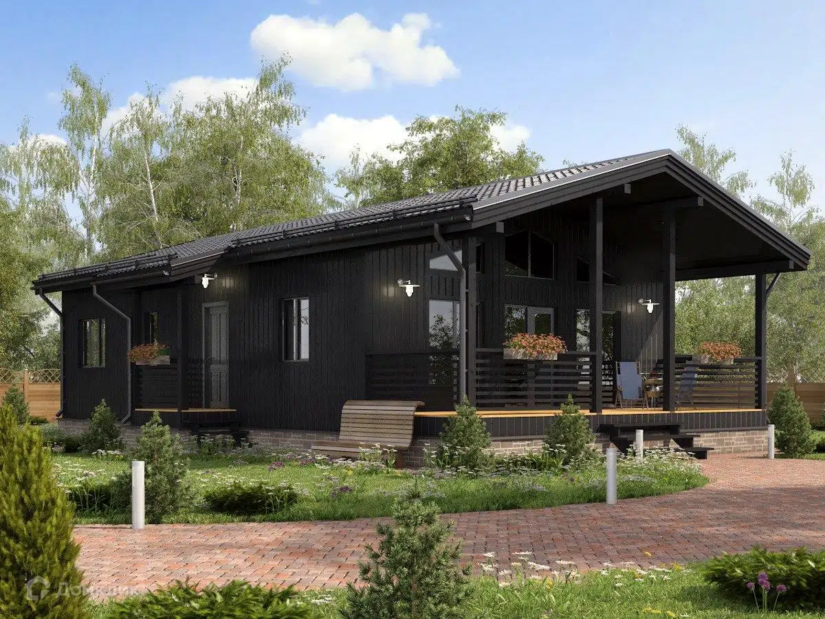 Проект дома «ДК-97» компании ООО «Загородный дом» из материала Каркасный дом площадью 106.9м² под ключ за 4161000₽ в Донецке | 1 этаж, 2 спальни, 2 санузла – Домклик