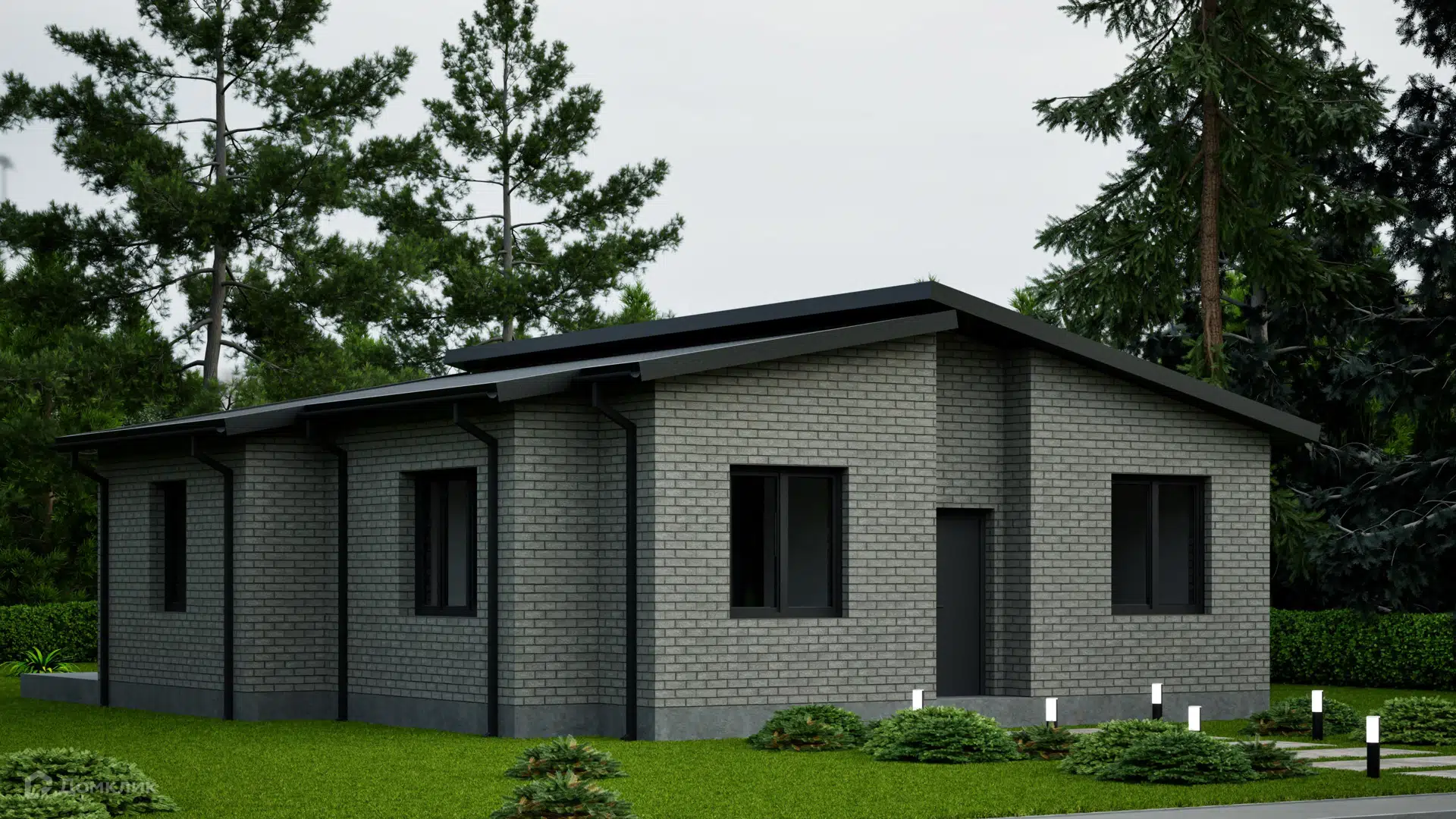 Проект дома «Современный 3, 97.77 (81.62)» компании СК НА ВЕКА из материала Газобетонные блоки площадью 92.12м² под ключ за 4850000₽ в Донецке | 1 этаж, 3 спальни, 1 санузел – Домклик