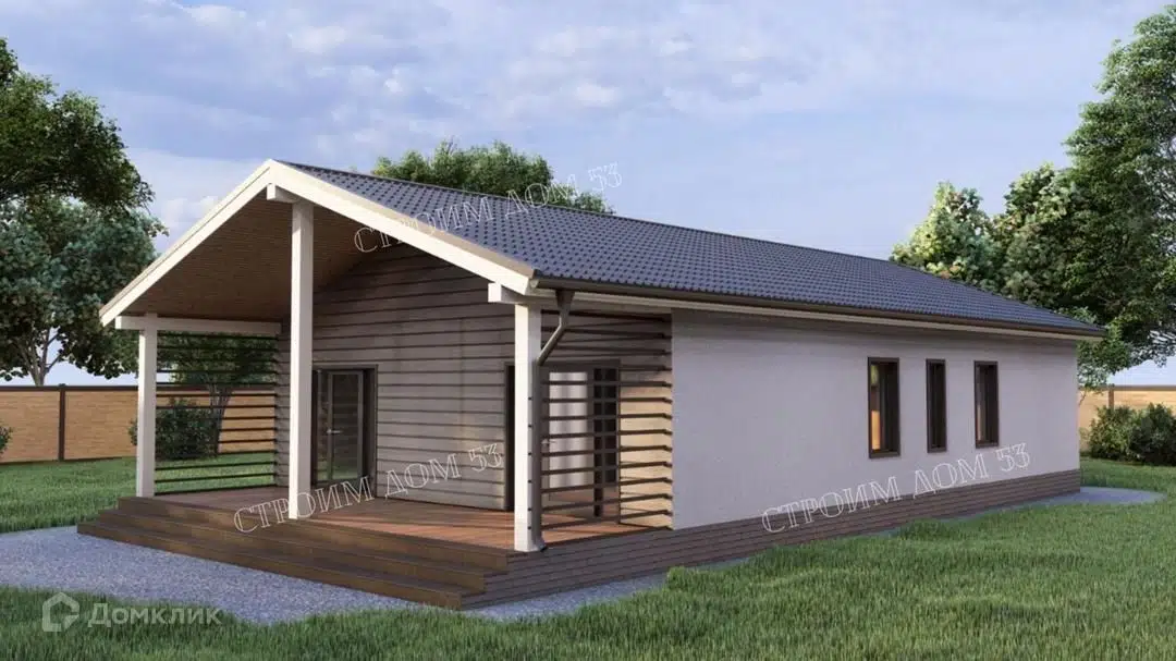 Проект дома «Одноэтажный дом из газобетона 14х9 м, ГБ-36» компании СК Строим Дом 53 из материала Газобетонные блоки площадью 122.4м² под ключ за 5820000₽ в Донецке | 1 этаж, 3 спальни, 2 санузла – Домклик