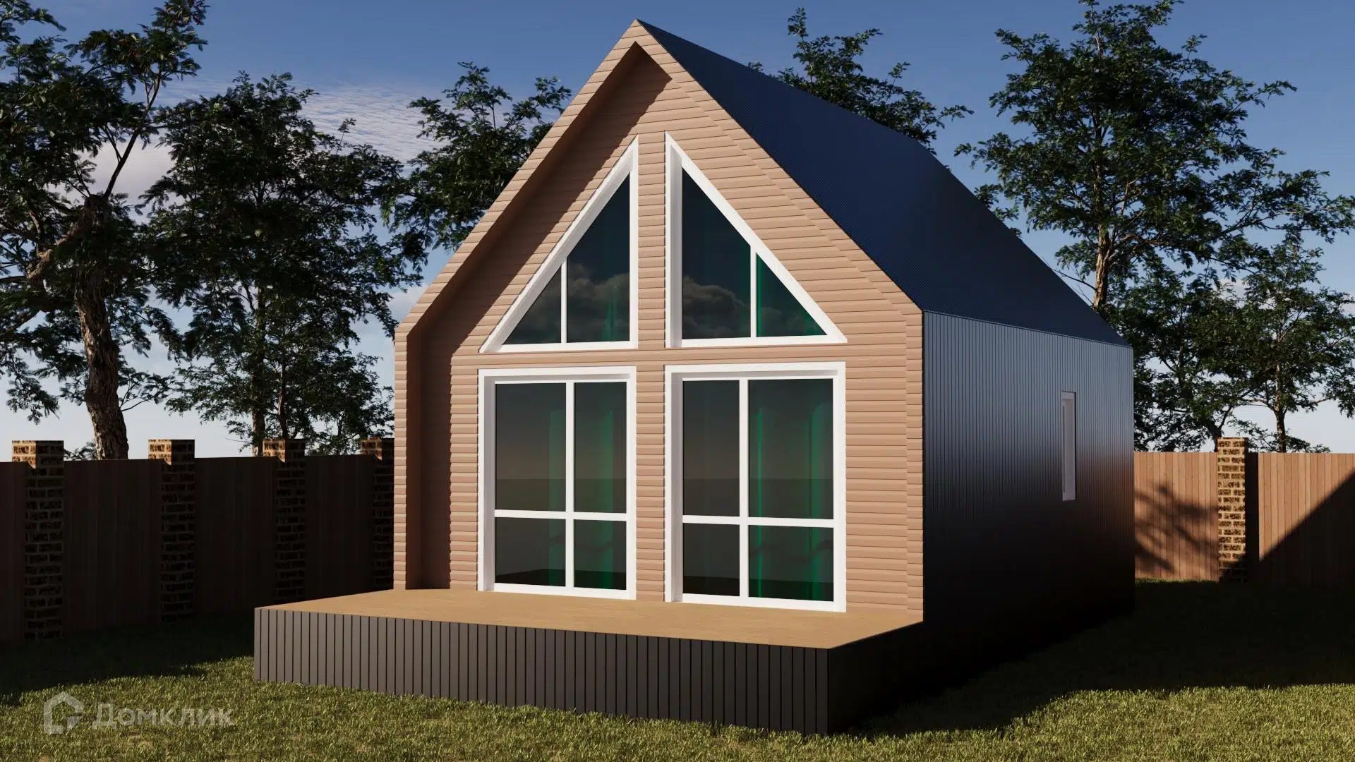 Проект дома «Барн 66» компании ССК-ДОМ из материала Каркасный дом площадью 65.5м² под ключ за 4711000₽ в Луганске | 2 этажа, 2 спальни, 1 санузел – Домклик