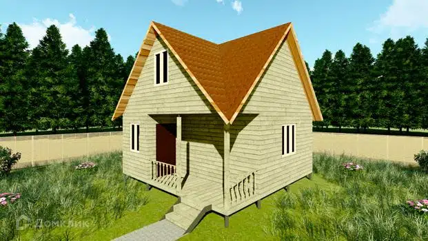 Проект дома «Проект №46» компании Земле-Строй из материала Брус естественной влажности площадью 36м² под ключ за 1698000₽ в Луганске | 2 этажа, 2 спальни, 1 санузел – Домклик