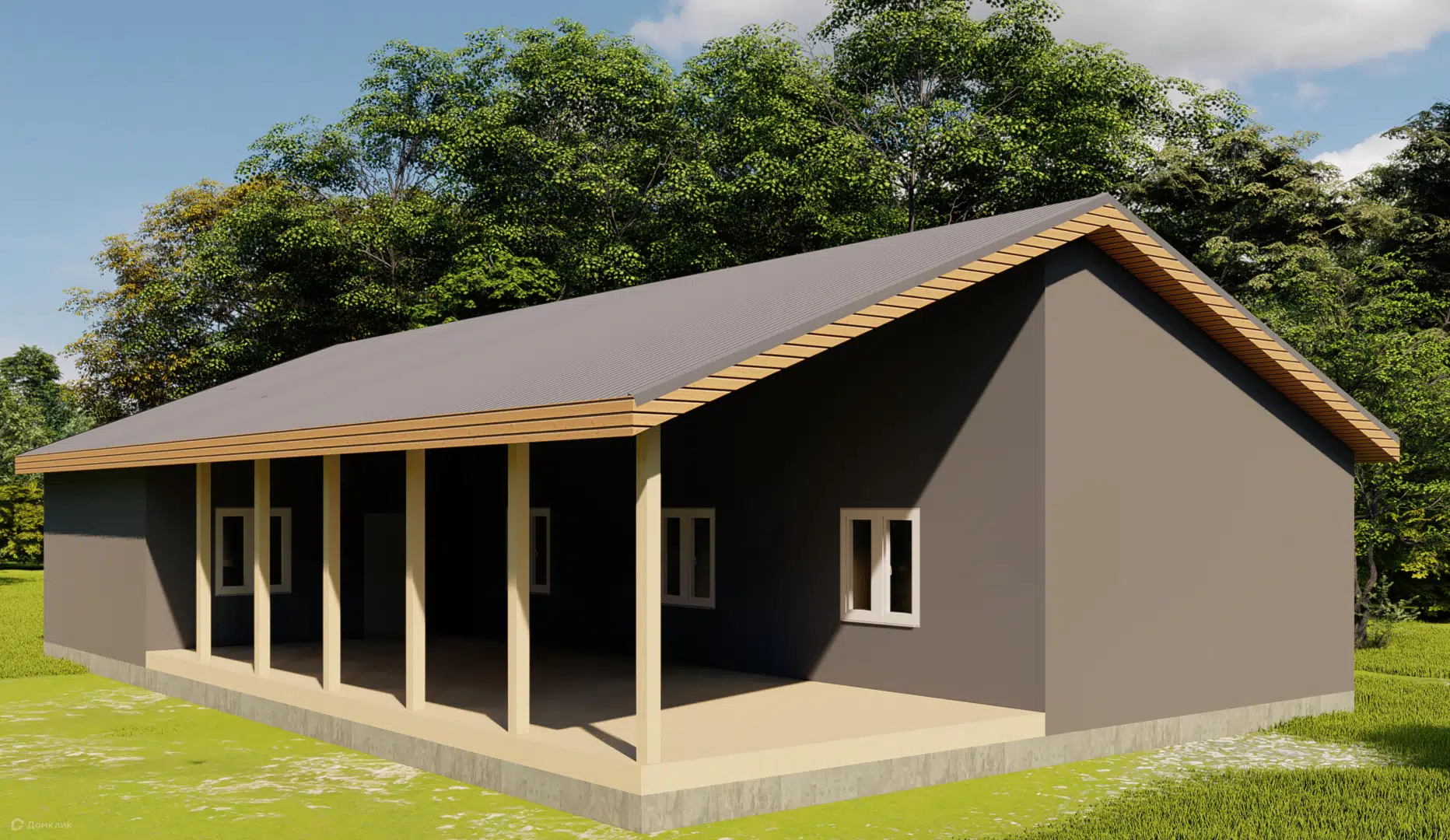 Проект дома «Гранат» компании Строим45 из материала Газобетонные блоки площадью 190м² под ключ за 8500000₽ в Донецке | 1 этаж, 3 спальни, 2 санузла – Домклик