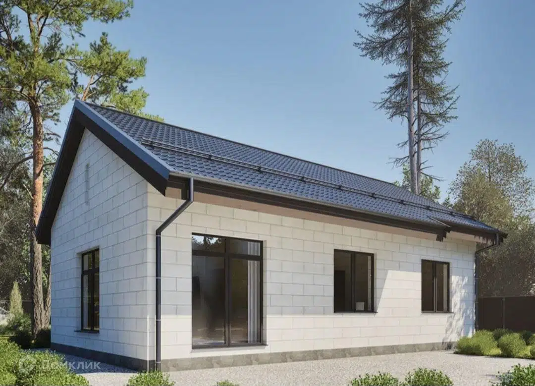 Проект дома «Лайт-1» компании Строим45 из материала Газобетонные блоки площадью 74м² под ключ за 4810000₽ в Донецке | 1 этаж, 3 спальни, 1 санузел – Домклик