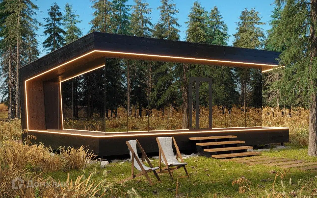 Проект дома «Кибер» компании Nowitsky Construction из материала Каркасный дом площадью 60м² под ключ за 4500000₽ в Донецке | 1 этаж, 2 спальни, 1 санузел – Домклик