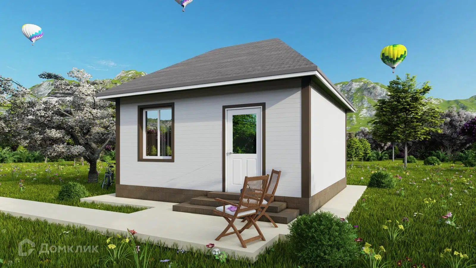 Проект дома «6х6м один этаж» компании СК «АС-КАРКАС» из материала Каркасный дом площадью 36м² под ключ за 985600₽ в Донецке | 1 этаж, 1 спальня, 1 санузел – Домклик