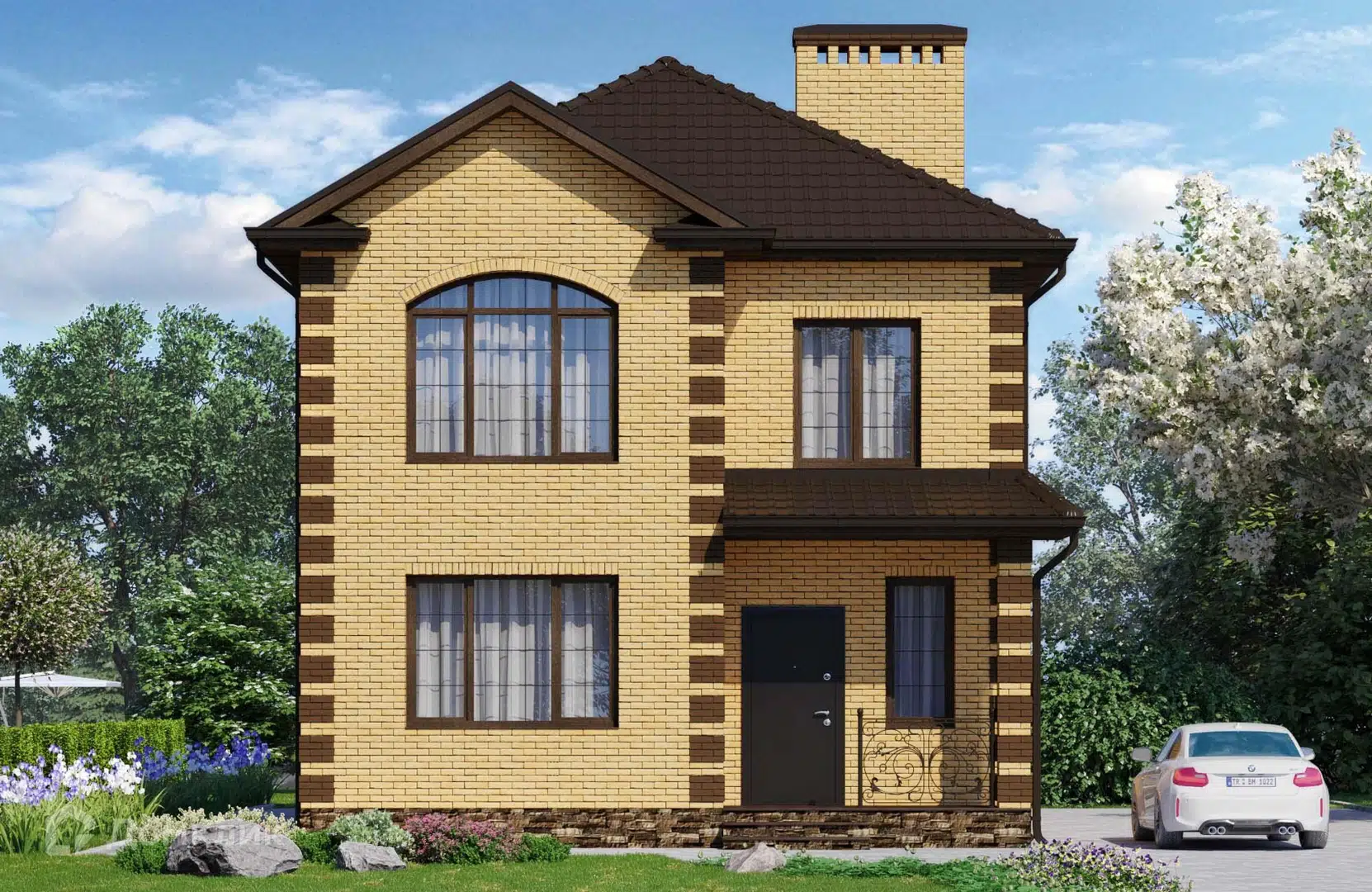 Проект дома «Проект №165» компании Новация из материала Керамические блоки площадью 137м² под ключ за 7525650₽ в Донецке | 2 этажа, 4 спальни, 2 санузла – Домклик