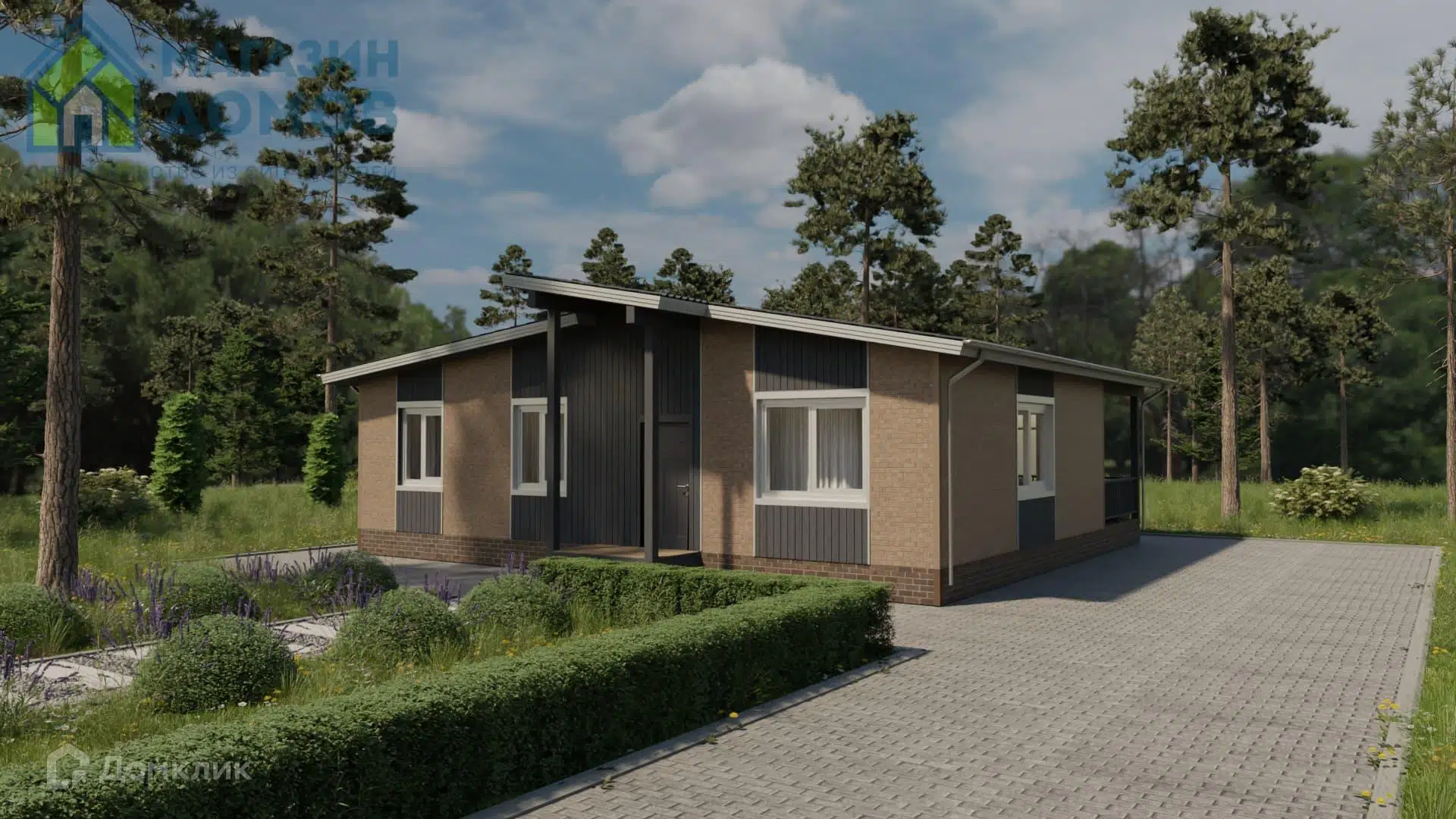 Проект дома «Тишина (ОД-2)» компании Магазин Домов из материала SIP-панели площадью 93м² под ключ за 4305000₽ в Донецке | 1 этаж, 3 спальни, 1 санузел – Домклик