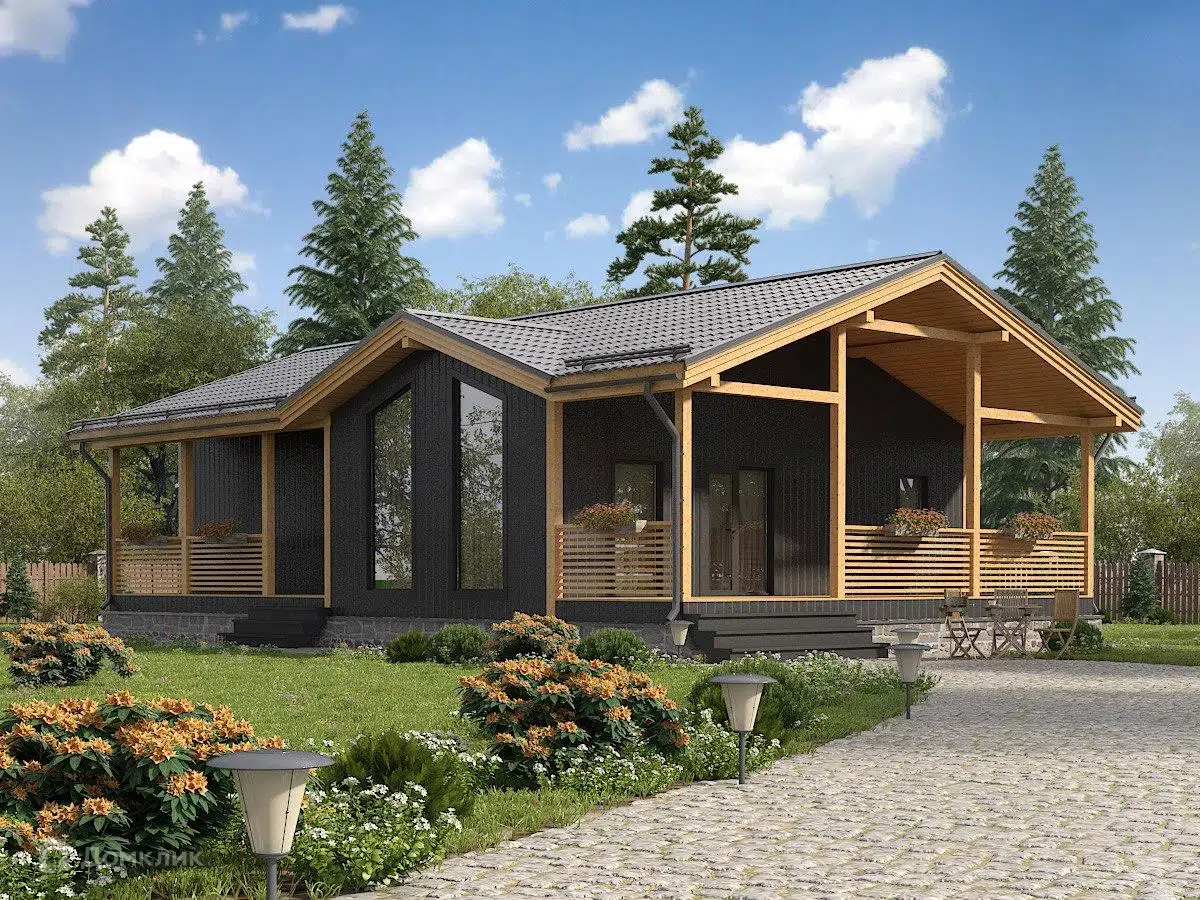 Проект дома «ДК-95» компании ООО «Загородный дом» из материала Каркасный дом площадью 119.4м² под ключ за 5046000₽ в Донецке | 1 этаж, 3 спальни, 1 санузел – Домклик