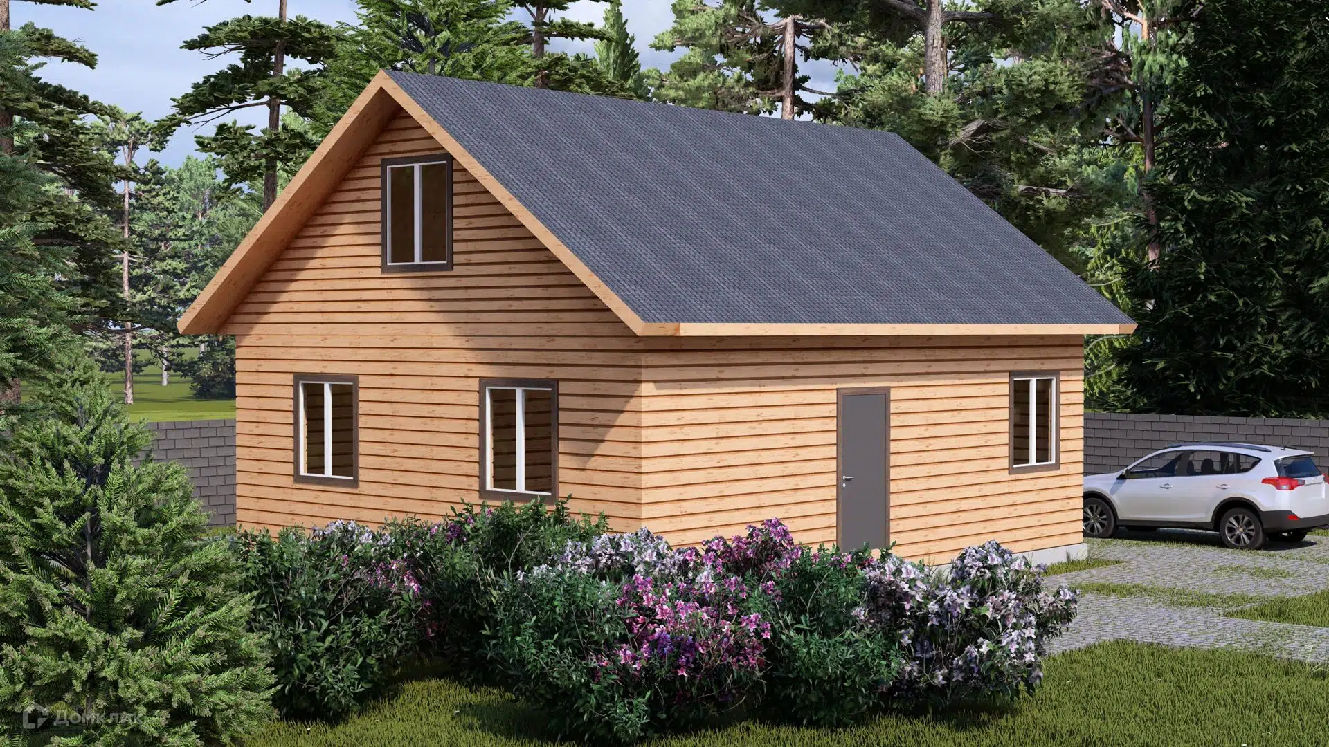 Проект дома «Брусовой дом с террасой ТА-131» компании Построй Свой Дом_ИП из материала Профилированный брус площадью 131м² под ключ за 7509387₽ в Донецке | 2 этажа, 3 спальни, 1 санузел – Домклик