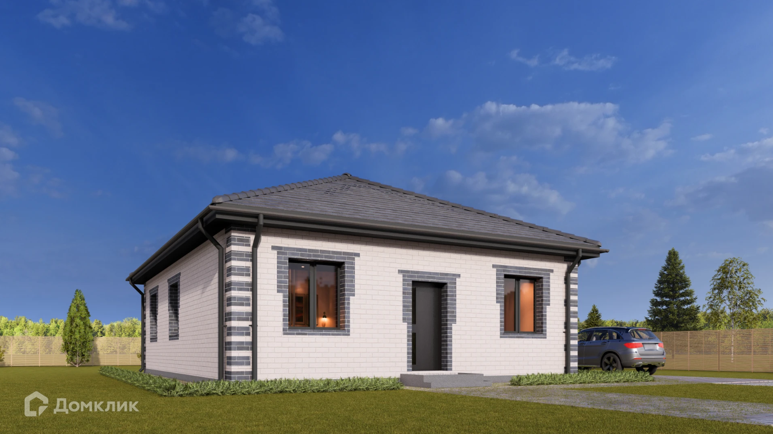 Проект дома «Салют» компании Сапфир из материала Газобетонные блоки площадью 72м² под ключ за 5485000₽ в Донецке | 1 этаж, 3 спальни, 1 санузел – Домклик