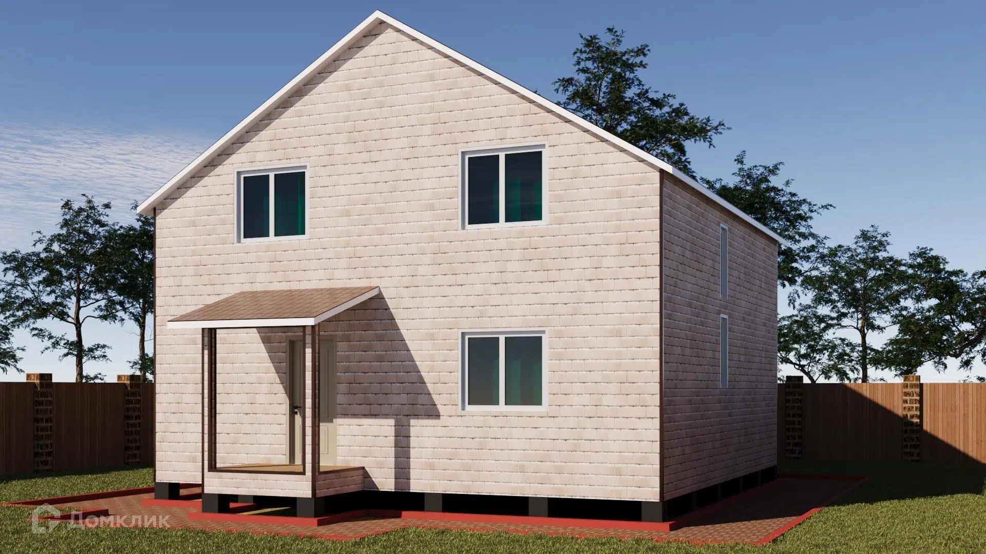 Проект дома «Двухэтажный 156 м2» компании ССК-ДОМ из материала Каркасный дом площадью 156.1м² под ключ за 6911000₽ в Донецке | 2 этажа, 5 спален, 2 санузла – Домклик