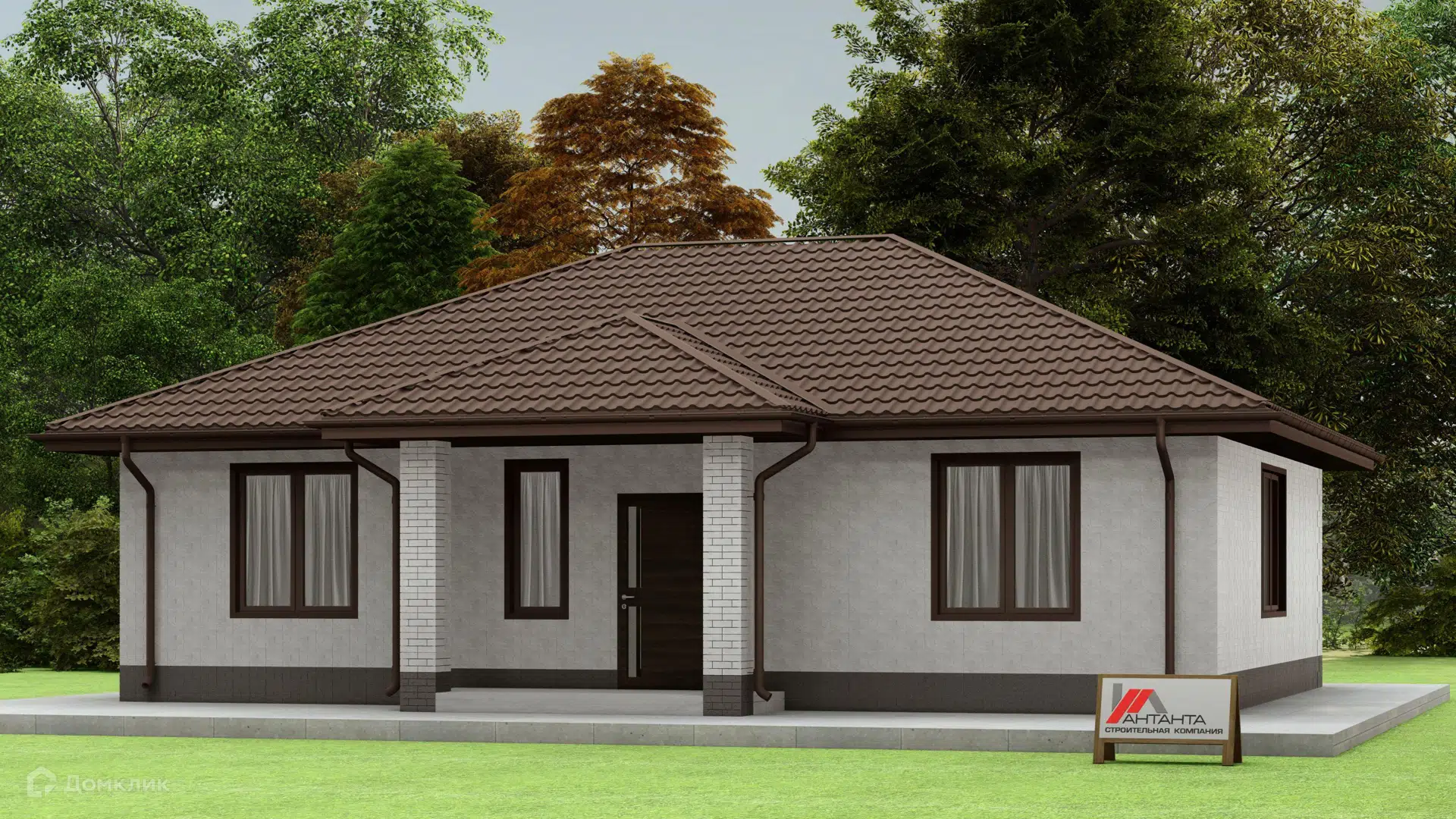 Проект дома «Авалон-88тб» компании ООО «СК Антанта 24» из материала Теплобетон площадью 88.6м² под ключ за 6200000₽ в Луганске | 1 этаж, 3 спальни, 2 санузла – Домклик