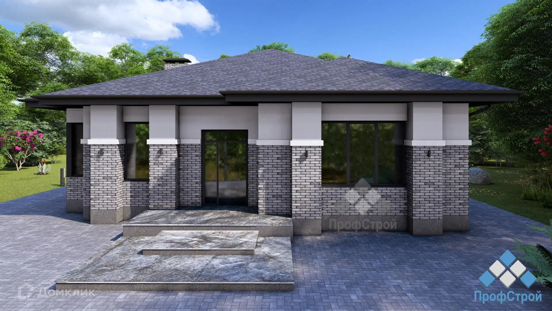 Проект дома «Союз» компании ПрофСтрой из материала Газобетонные блоки площадью 146.25м² под ключ за 8800000₽ в Донецке | 1 этаж, 3 спальни, 2 санузла – Домклик