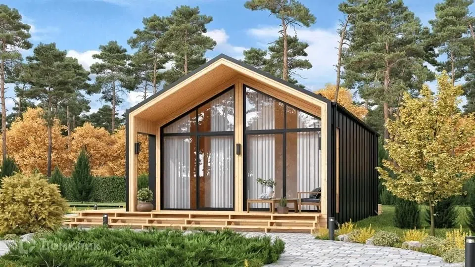 Проект дома «Каркасный дом BARN 3.0» компании СК АРХСТРОЙ из материала Каркасный дом площадью 48м² под ключ за 2304000₽ в Донецке | 1 этаж, 1 спальня, 1 санузел – Домклик