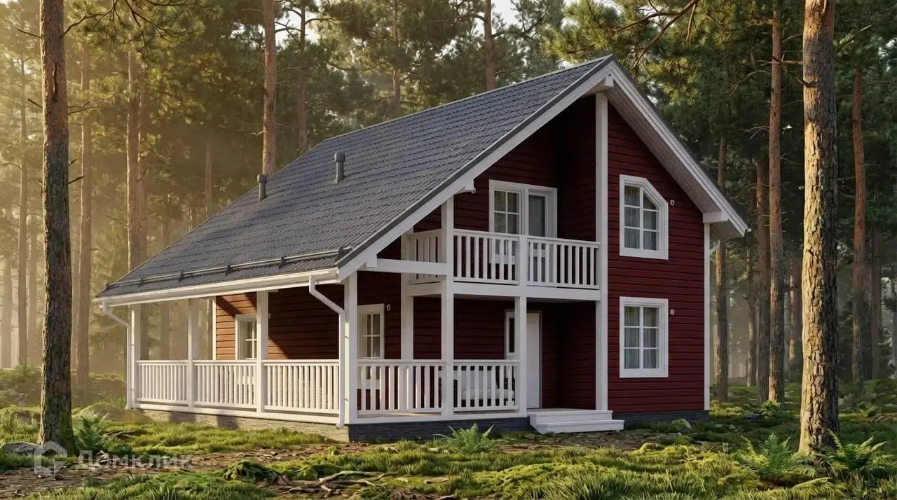 Проект дома «КД-222» компании OLLATALO из материала Каркасный дом площадью 117м² под ключ за 4872000₽ в Донецке | 2 этажа, 5 спален, 2 санузла – Домклик