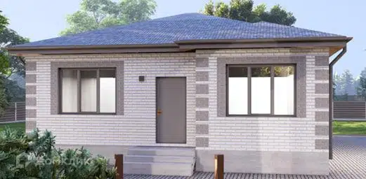 Проект дома «Луч» компании СК «ОСНОВАСИТИ» из материала Кирпич площадью 69м² под ключ за 4700000₽ в Донецке | 1 этаж, 3 спальни, 1 санузел – Домклик