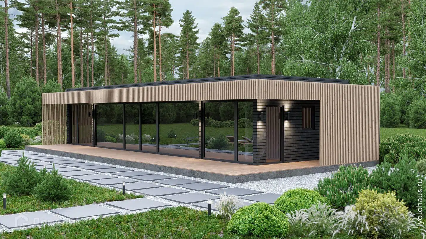 Проект дома «Газобетон С110» компании ЙОЛО ХАУС из материала Газобетонные блоки площадью 110м² под ключ за 6550000₽ в Луганске | 1 этаж, 2 спальни, 1 санузел – Домклик