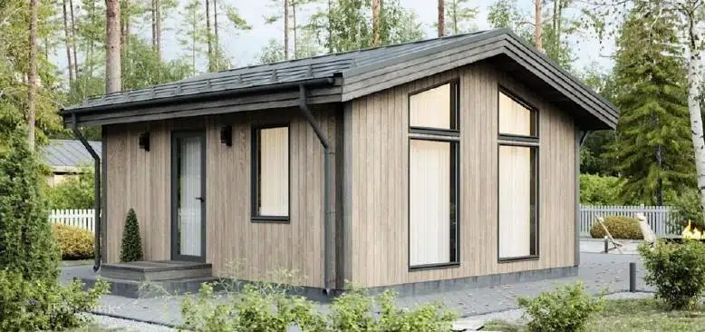 Проект дома «Сканди 6x6м» компании Твой Домостроитель из материала Каркасный дом площадью 31.4м² под ключ за 2280000₽ в Донецке | 1 этаж, 2 спальни, 1 санузел – Домклик