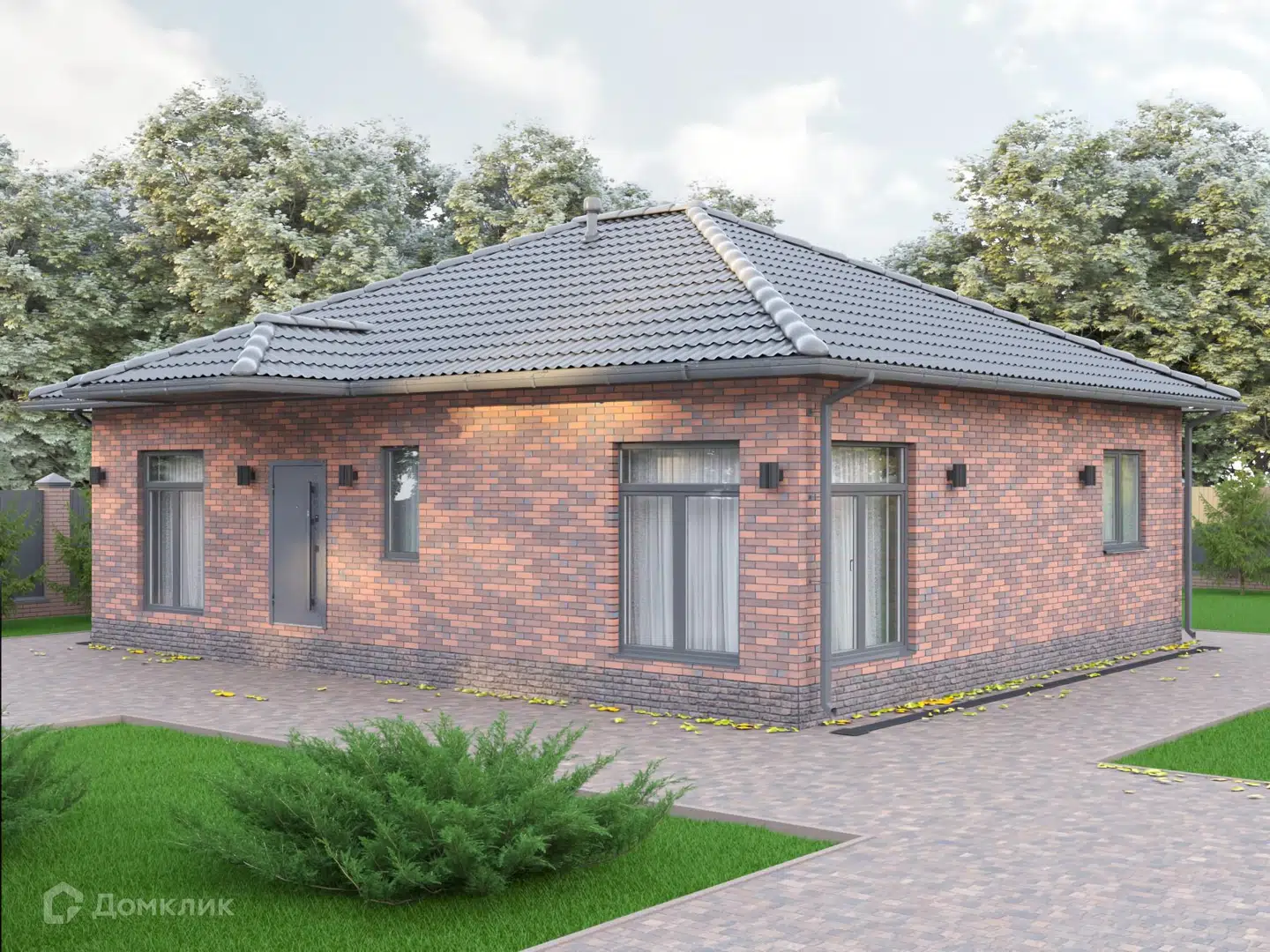 Проект дома «КС-7» компании КомфортСтрой64 из материала Газосиликатные блоки площадью 98.5м² под ключ за 8350000₽ в Донецке | 1 этаж, 3 спальни, 1 санузел – Домклик