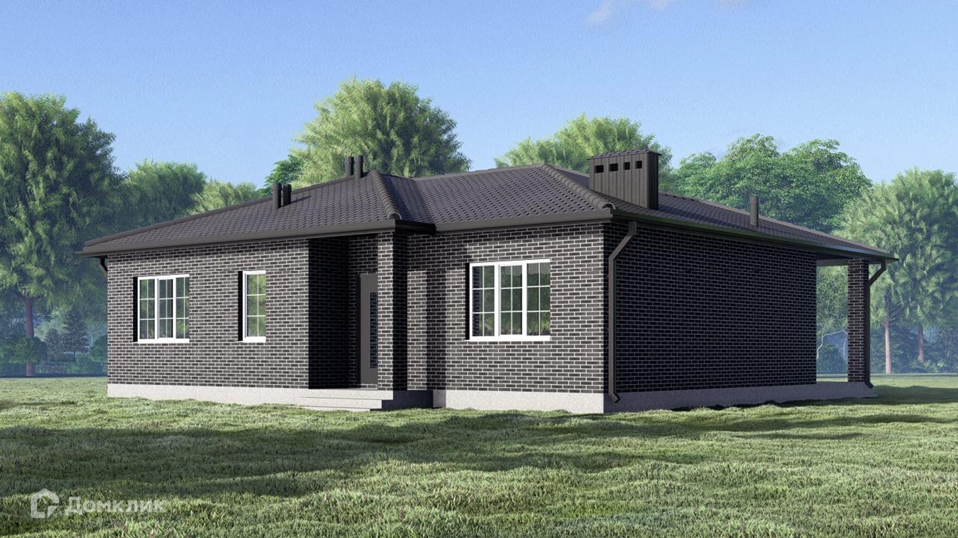 Проект дома «С-28/2025» компании СК Дом-ЮГ из материала Кирпич площадью 107.64м² под ключ за 7510000₽ в Донецке | 1 этаж, 3 спальни, 2 санузла – Домклик