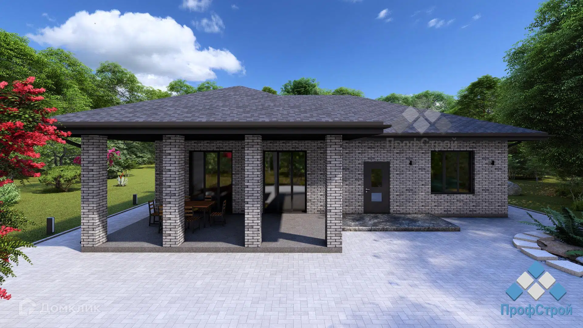 Проект дома «Паралакс» компании ПрофСтрой из материала Газобетонные блоки площадью 126.65м² под ключ за 6600000₽ в Донецке | 1 этаж, 4 спальни, 2 санузла – Домклик