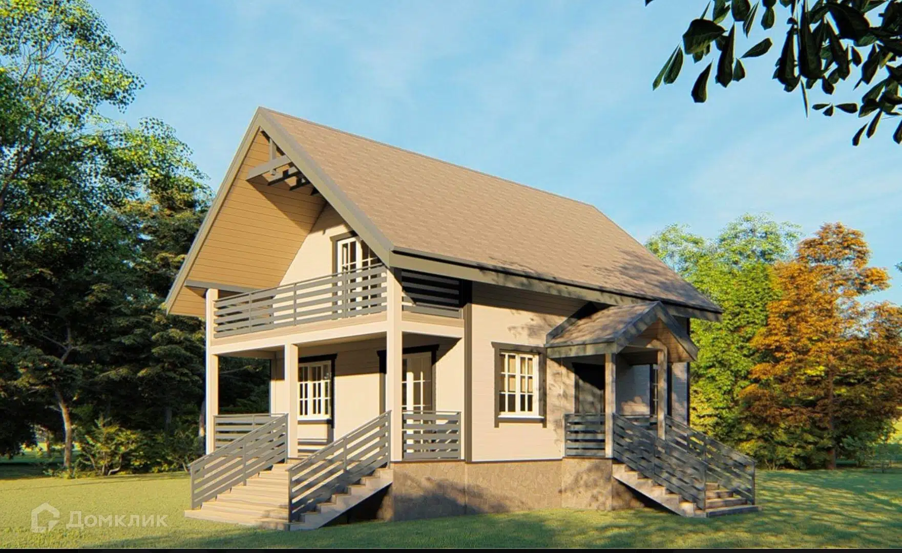 Проект дома «ОЛЕГ» компании Ассоциация СИП из материала SIP-панели площадью 125м² под ключ за 4375000₽ в Донецке | 2 этажа, 2 спальни, 2 санузла – Домклик