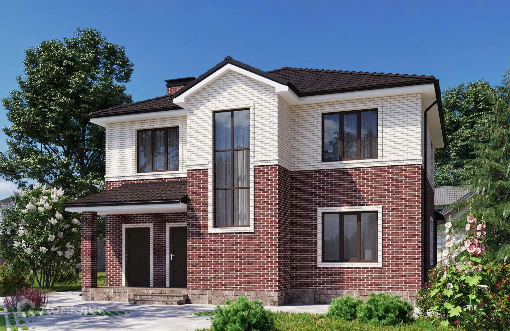 Проект дома «Проект №138» компании СПЕЦ ЗАСТРОЙЩИК из материала Газобетонные блоки площадью 163м² под ключ за 10400000₽ в Донецке | 2 этажа, 5 спален, 2 санузла – Домклик