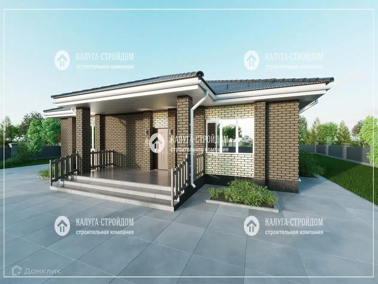 Проект дома «СП-20» компании КАЛУГА-СТРОЙДОМ из материала Газобетонные блоки площадью 104м² под ключ за 6240000₽ в Донецке | 1 этаж, 3 спальни, 1 санузел – Домклик