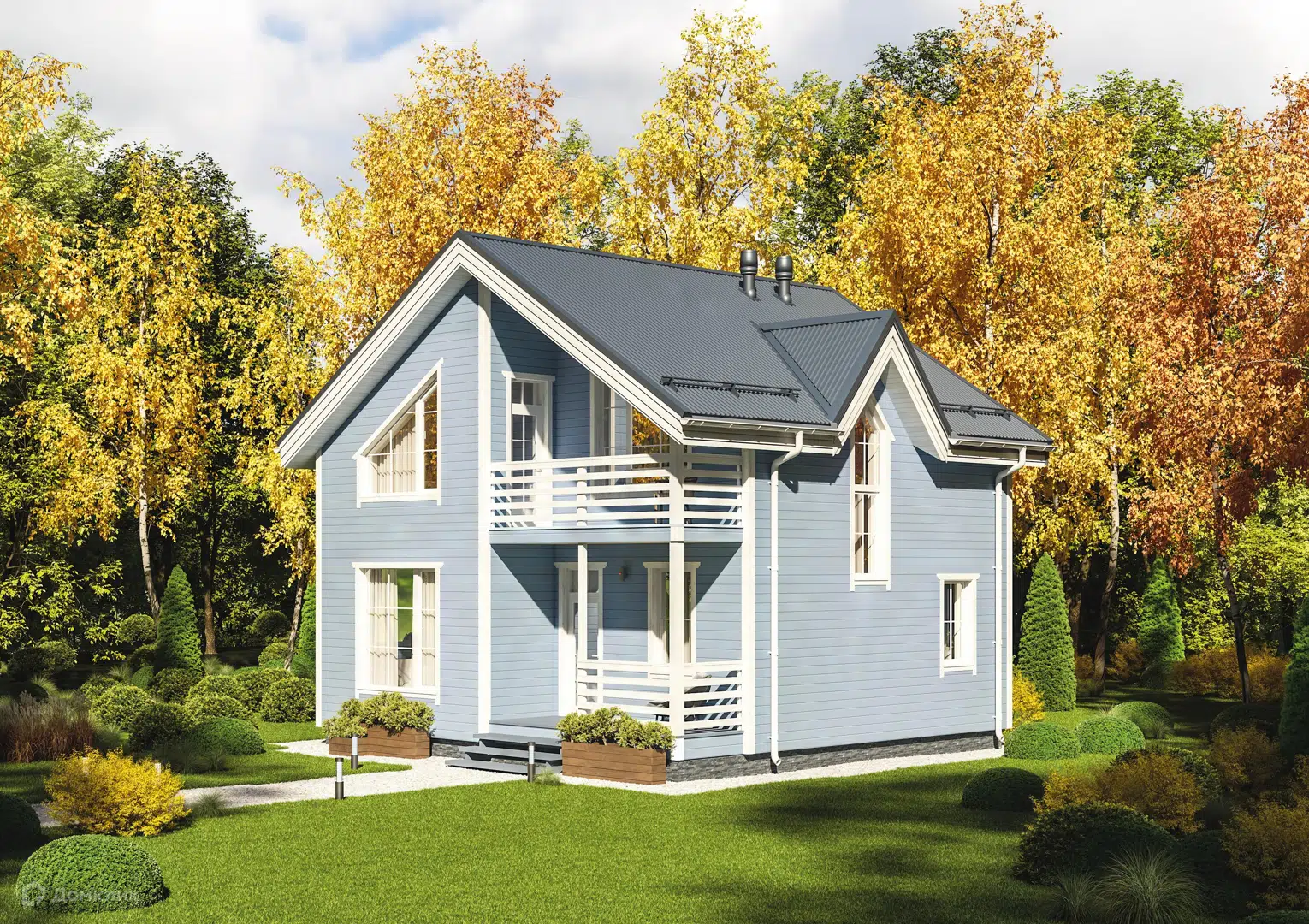 Проект дома «Классик К128» компании ООО «ТЕХНОЛОГИЯ СОВРЕМЕННОГО ДОМА» из материала Каркасный дом площадью 110м² под ключ за 5667739₽ в Донецке | 2 этажа, 4 спальни, 1 санузел – Домклик