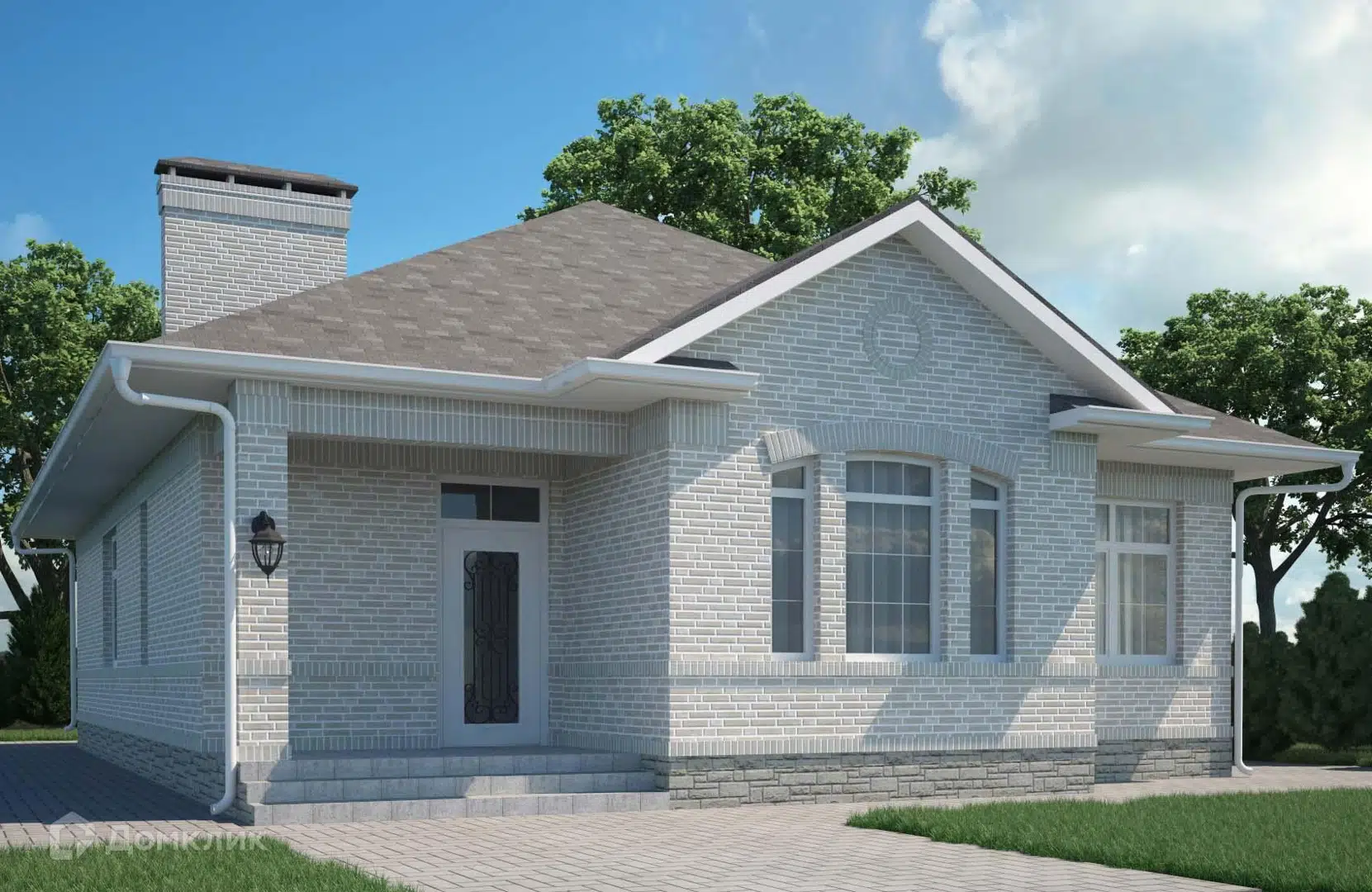 Проект дома «Проект №180» компании Новация из материала Керамические блоки площадью 135м² под ключ за 7740000₽ в Донецке | 1 этаж, 3 спальни, 2 санузла – Домклик