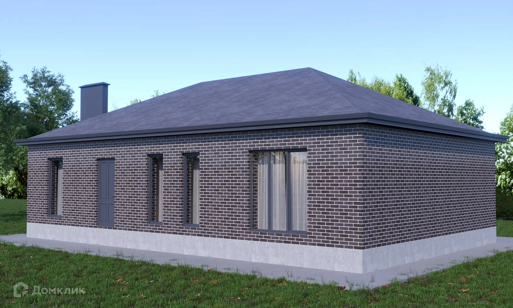 Проект дома «Проект - 54725» компании ИП Петрова В.В. из материала Кирпич площадью 107м² под ключ за 5200000₽ в Донецке | 1 этаж, 3 спальни, 2 санузла – Домклик