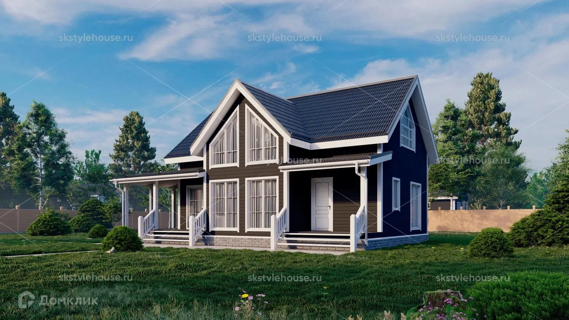 Проект дома «Карскасный дом Сканди House» компании СК АРХСТРОЙ из материала Каркасный дом площадью 130м² под ключ за 6240000₽ в Донецке | 2 этажа, 4 спальни, 2 санузла – Домклик