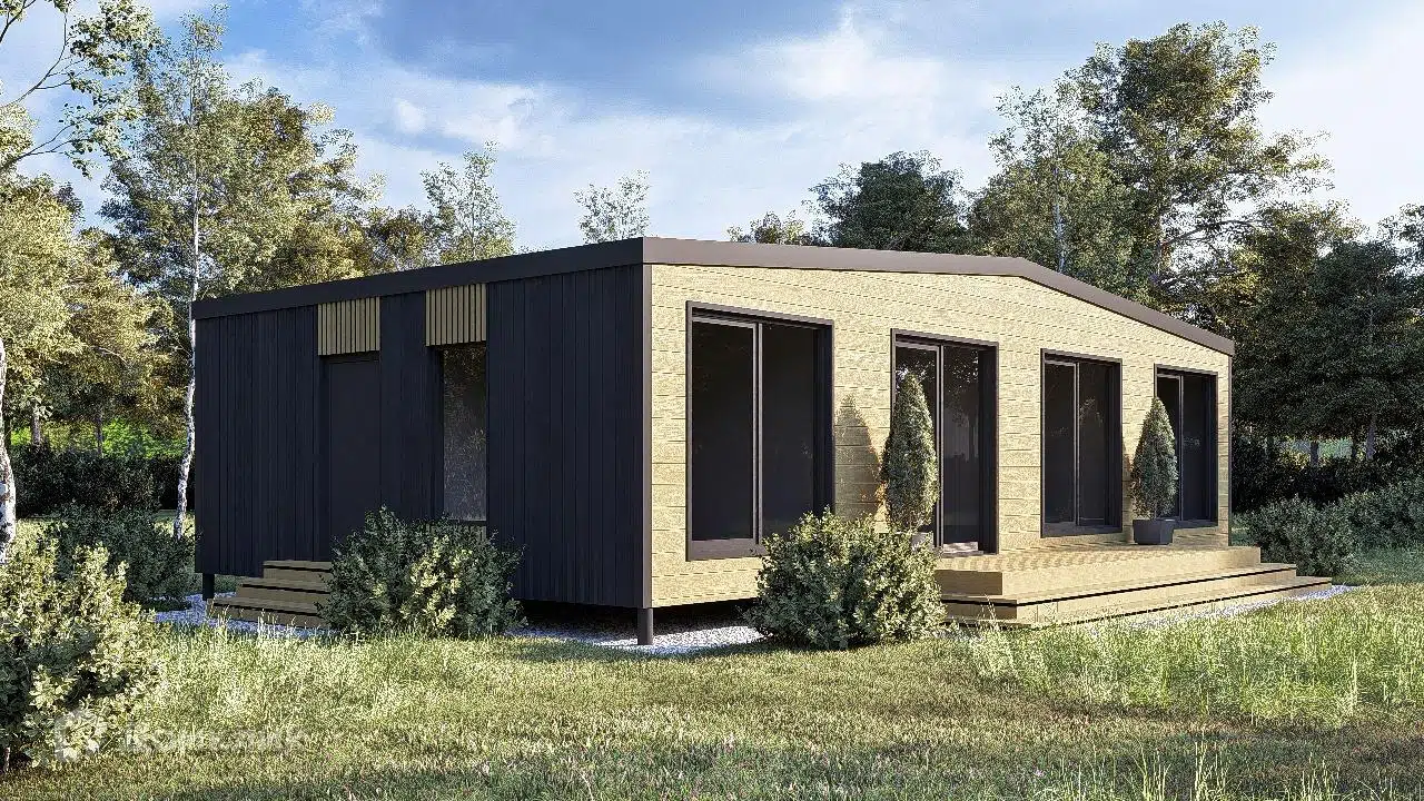 Проект дома «Модульный дом Карагай» компании Стройкаркас из материала Каркасный дом площадью 74.2м² под ключ за 4200000₽ в Донецке | 1 этаж, 3 спальни, 1 санузел – Домклик