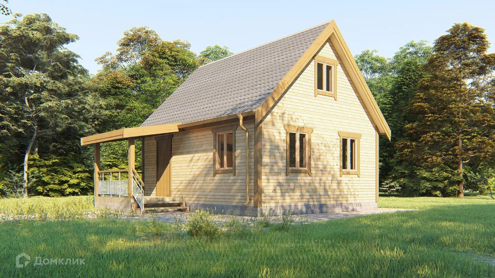 Проект дома «Каркасный дом (КД08)» компании ИП Вахрамеева ТА из материала Каркасный дом площадью 90м² под ключ за 3660000₽ в Донецке | 2 этажа, 3 спальни, 1 санузел – Домклик