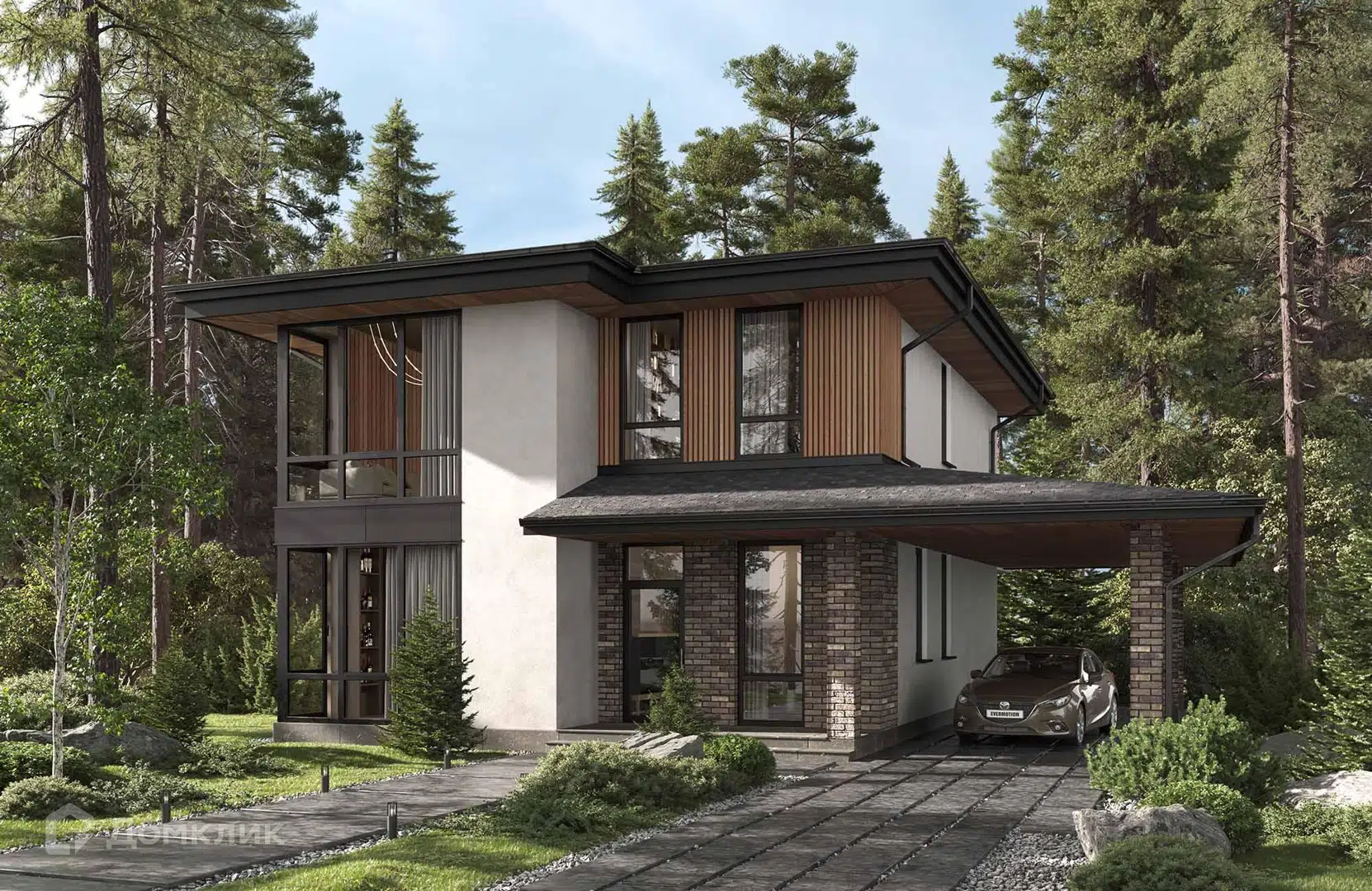 Проект дома «Nova-339-2» компании СК «Новация»- Анапа - Геленджик - Новороссийск из материала Керамзитобетонные блоки площадью 162м² под ключ за 8800000₽ в Донецке | 2 этажа, 4 спальни, 3 санузла – Домклик