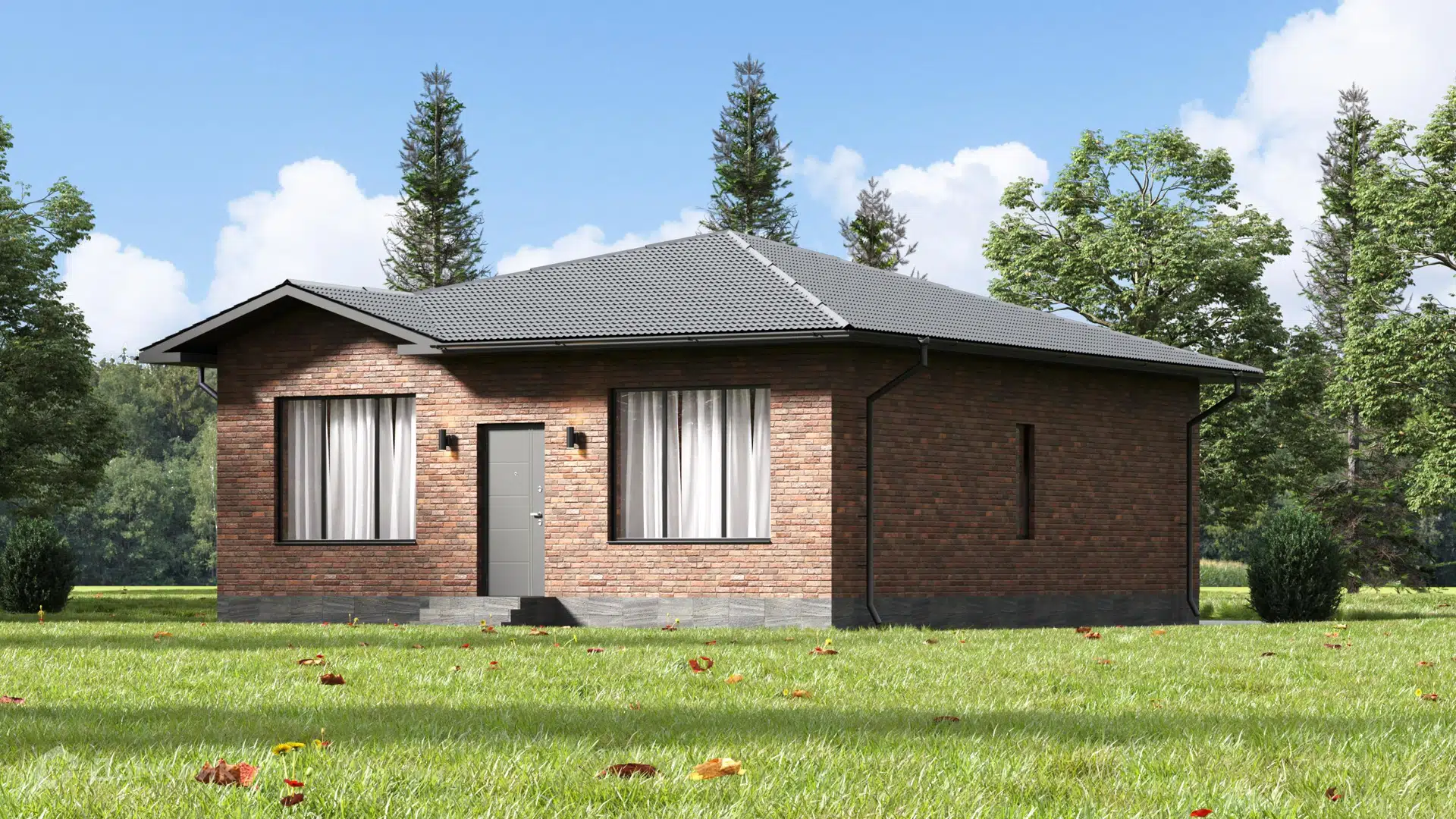 Проект дома «Жилой дом №85» компании ИП Арутюнян Аргам из материала Газобетонные блоки площадью 85м² под ключ за 5950000₽ в Донецке | 1 этаж, 3 спальни, 1 санузел – Домклик