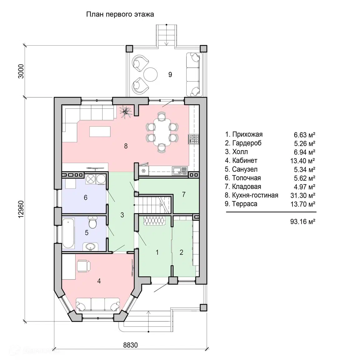 Планировка 1 этаж этажа