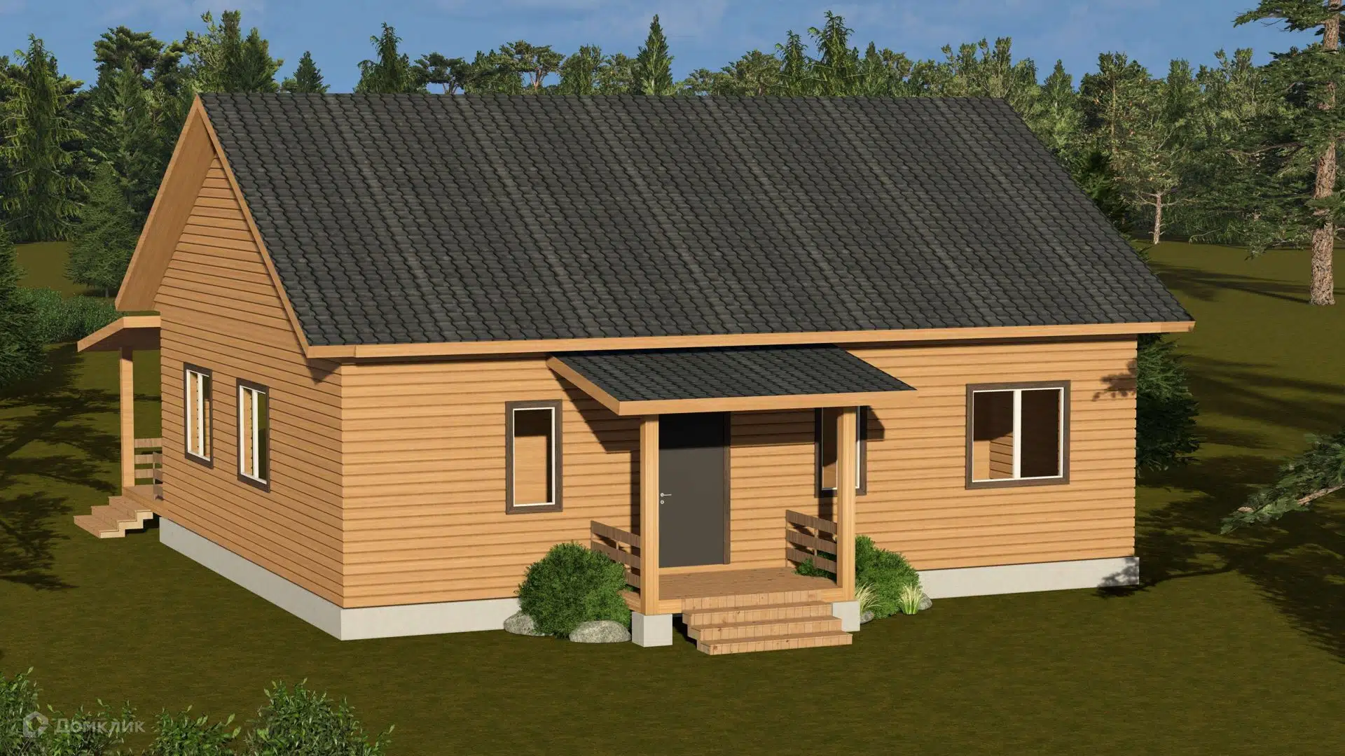 Проект дома «Дом из бруса ТА-105 (без гаража)» компании Построй Свой Дом_ИП из материала Профилированный брус площадью 105м² под ключ за 5215764₽ в Донецке | 1 этаж, 3 спальни, 2 санузла – Домклик